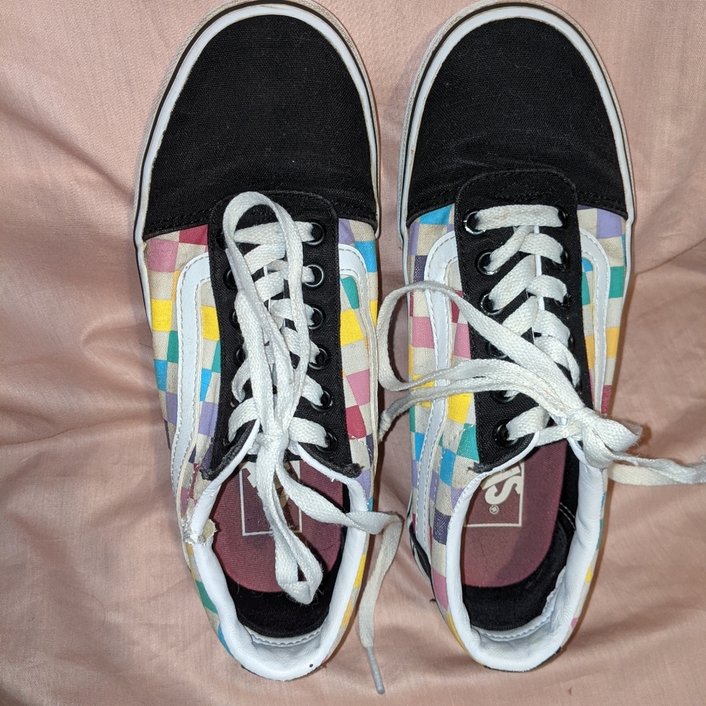 Van Checkerboard Old Skool Women's Shoes Size 6.5